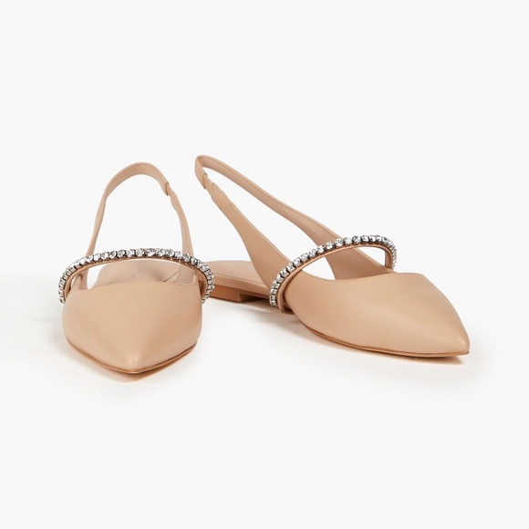 Stuart Weitzman Crystalline Leather Slingback Flat, Size 12 - Picture 5 of 6
